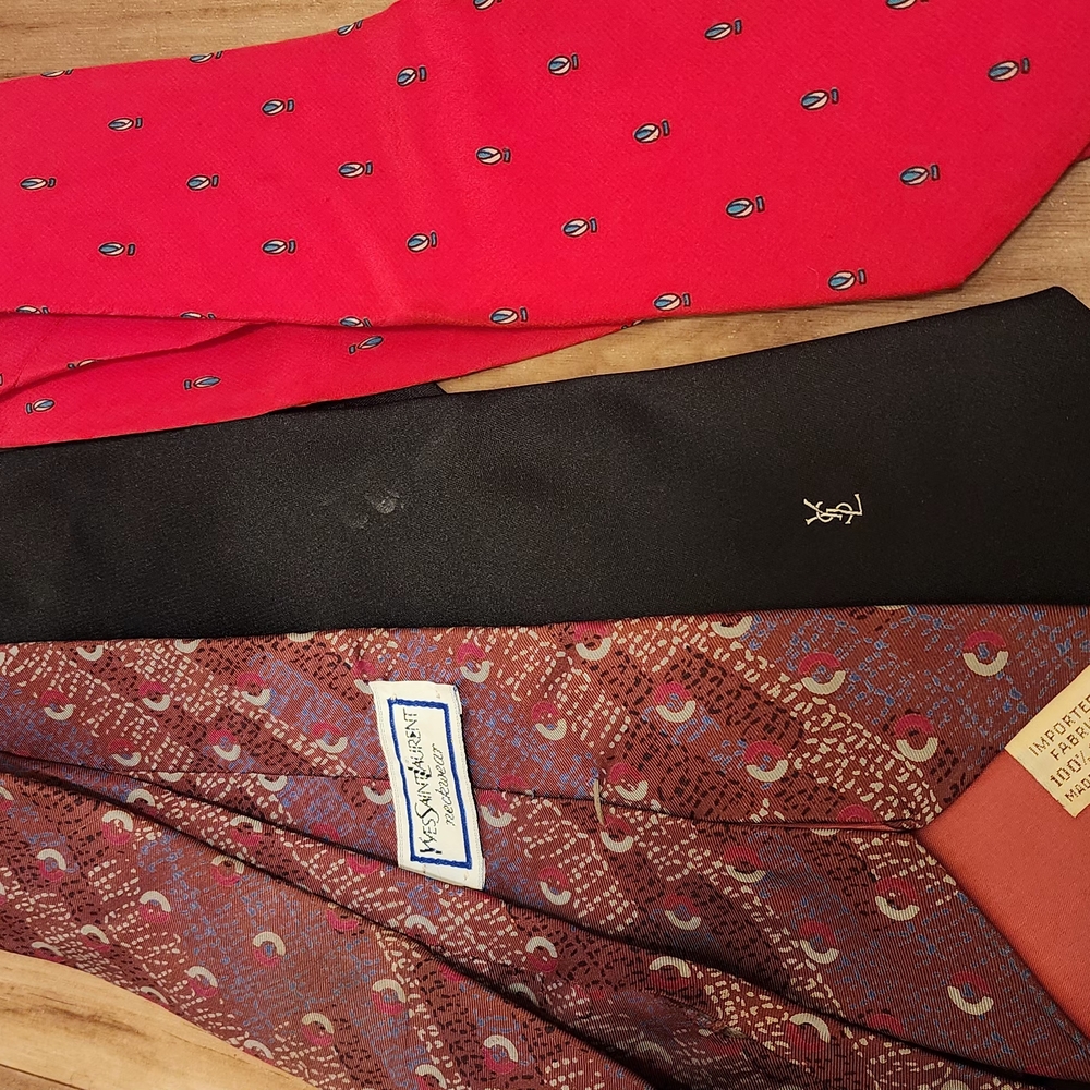 Yves Saint Laurent Red and Black Ties